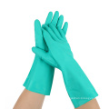 Green Chemical Resistant Safety Work Nitrile Gloves